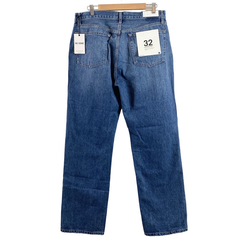 NWT RE/DONE Redone 90's High Rise Loose Relaxed Jean Washed Indigo With Rips 32 - Picture 6 of 9
